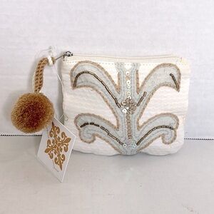 Elegant Jane Marie White and Gold Women's small pouch